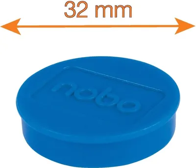 Zdjęcie produktu dla Nobo 1915299, Magnes na tablicę, Niebieski, 32 mm, 18 mm, 32 mm, 160 mm