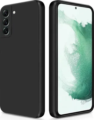 Produktbild von Silikon Hülle für Samsung Galaxy S22 5G Flüssigsilikon Dünn Gel Gummi Matt Kratzfeste Schutzhülle Schwarz