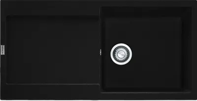 Produktbild von FRANKE Spüle MARIS MRG 611-100 in ONYX mit Druckknopfventil / Ausschnittmaß 950 x 480 mm / Granitspüle / Auflagespüle / Einbauspüle