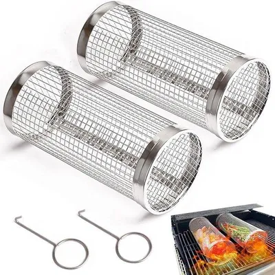 Image de Pince à barbecue en acier inoxydable pour le camping et la terrasse, lot de 2
