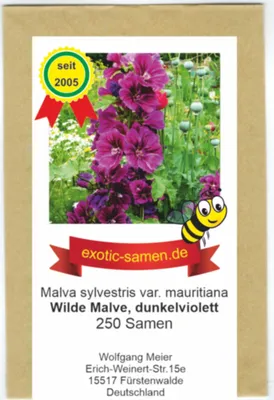 Produktbild von Wilde Malve - Dunkelviolett - Bienenweide - Malva sylvestris  - Zier-/Arzneipflanze - 250 Samen