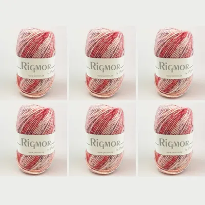 Image de 6 pelotes de Rigmor by Permin – 100 % laine superwash (23 rouge/rose)