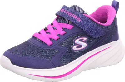 Produktbild von Skechers Kinder-Mädchen-Sneaker-Slipper-Klettschuh WAVE 92 Sparkle-Blau-Pink-Weiß, Farbe:blau, EU Größe:281/2
