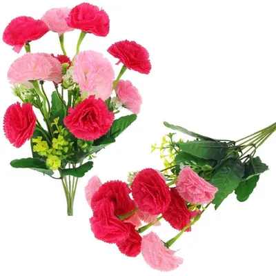 Image de Bouquet de chrysanthèmes artificiels pour décoration de vase, 35 cm - Rose