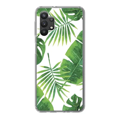 Produktbild von MuchoWow® Handyhülle Schutzhülle Hülle für Samsung Galaxy A32 5G Tropisch - Blätter - Muster Silikon Softcase Handy Hülle - Softcase