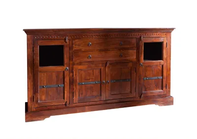 Image de MASSIVMOEBEL24 | Buffet 181x50 Acacia laqué Nougat OXFORD #453