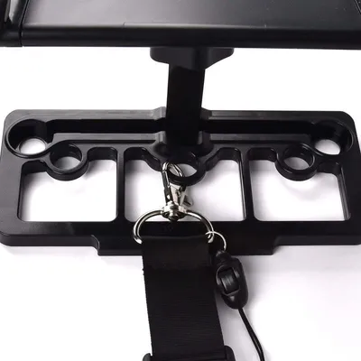 Produktbild von SYSTEM-S Tablet Halterung Befestigung mit Tasche Gurt für Drohnenfernbedienung in Schwarz