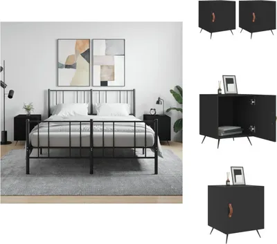 Obrázek produktu pro vidaXL Noční stolky 2 ks černé 40x40x50 cm materiál na bázi dřeva - Noční stolky