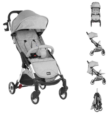 Obrázok produktu pre Kočík Kikkaboo Buggy Cloe do 22 kg hliníkový rám skladací držiak na pohár sivý