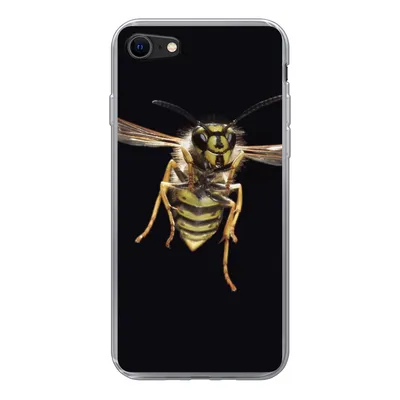 Produktbild von MuchoWow® Handyhülle Schutzhülle Hülle für iPhone SE 2020 Wespe - Insekten - Porträt Silikon Softcase Handy Hülle