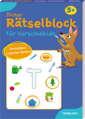 Produktbild von Dicker Rätselblock für Vorschulkids. Buchstaben, Logisches Denken