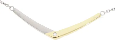 Produktbild von Boccia Damen Collier aus Titan V-Form 50cm in Bicolor mit Brillant - 08046-04