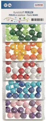 Produktbild von Glorex Kunststoff Perlen bunt mit 50 g, 10 mm