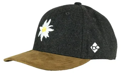 Produktbild von Bavarian Caps "Edelweiß Klassik" - Halfcurved Cap dunkelgrau