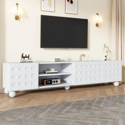 Produktbild von TV-Schrank, 3-türigerWohnzimmerschrank, Schranktüren,TV-Ständer, Fernsehschrank lowboard,für Fernseher 200*40*44cm