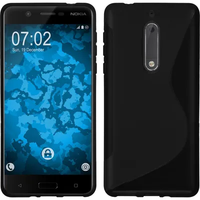 Produktbild von PhoneNatic Case für Nokia 5 Hülle Silikon schwarz S-Style Cover Nokia 5 Tasche + 2 Schutzfolien