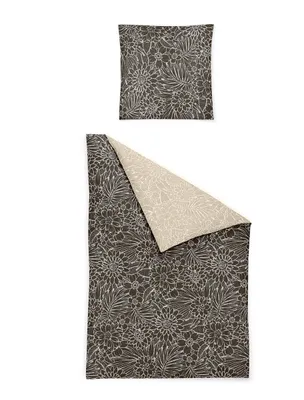 Produktbild von Irisette Edelflanell Bettwäsche Nubis Blumen braun 135x200 cm + 80x80 cm