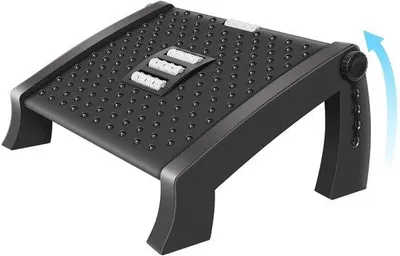 Image de Chaise de bureau avec 6 réglages en hauteur et fonction d'inclinaison, repose-pieds antidérapant avec fonction massage, soulage les douleurs aux jambes, aux genoux et au dos, idéale pour la maison, le bureau et les déplacements