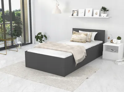 Produktbild von Bett mit Lattenrost Jugendbett Doppelbett mit/ohne Matratze Bettkasten , Matratze:mit Matratze, model:90x200cm