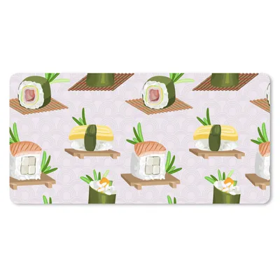 Produktbild von MuchoWow® Schreibtischunterlage Muster - Lebensmittel - Sushi - Japan 80x40 cm - XXL Mauspad - Gaming Mauspad