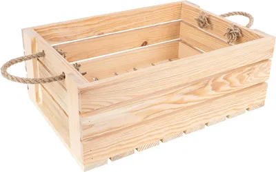 Zdjęcie produktu dla Creative Deco Drewniana Skrzynia Naturalna | 42 x 29 x 16 cm | Uchwyt z Liny Jutowej | Naturalne Pudełko z Drewna | Idealne na Prezent do Dekoracji DIY | Dokumenty Narzędzia Zabawki