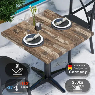 Produktbild von JAMAIKA | Bistro Außen Tischplatte | B:T 60 x 60 cm | Vintage Old | Quadratisch | Topalit Tischplatte