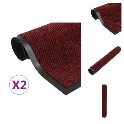 Obrázok produktu pre vidaXL Rohože na zachytávanie nečistôt 2 ks. Obdĺžnikové rohožky s všívaním 60x90 cm červené - Rohožky