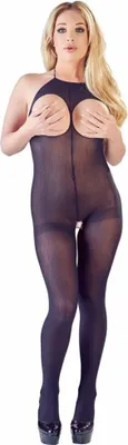 Productafbeelding van NEE:XQSE - Sensueel bodysuit met openingen aan de achterkant, borst en kruis, zwart, maat S-L