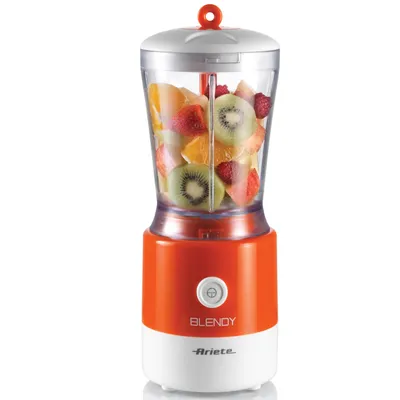 Zdjęcie produktu dla Ariete Blendy, Blender stołowy, 0,8 l, Rozgniatacz do lodu, 350 W, Pomarańczowy, Biały