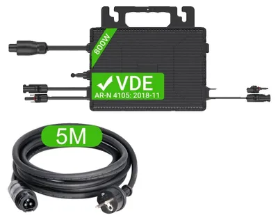Image de Micro-onduleur, sortie sinusoïdale pure, surveillance Wi-Fi, câble CA de 800 W, 220-240 V