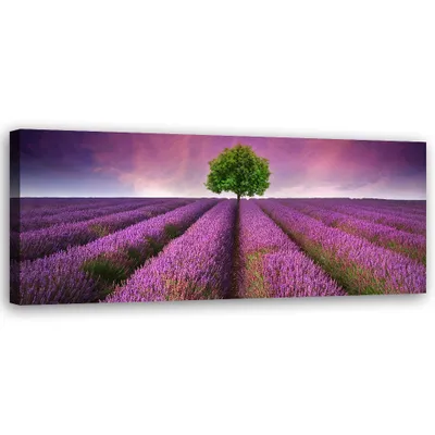 Produktbild von Leinwandbild Lavendelfeld 90x30 Feeby Violett bild für die wand bereit zum aufhängen