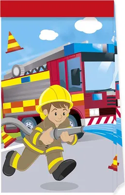 Produktbild von Geschenktüte Papier Feuerwehr 4Stk