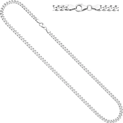 Produktbild von JOBO Panzerkette 925 Sterling Silber 60 cm Kette Halskette Silberkette Karabiner