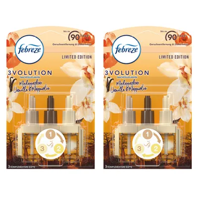 Produktbild von 2x Febreze 3Volution Nachfüllflakon für Duftstecker, Madagaskar Vanille-Magnolie