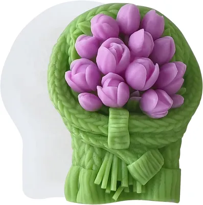 Obrázok produktu pre Silikónová forma tulipánová kytica, pre aromaterapeutické sviečky a hlinu
