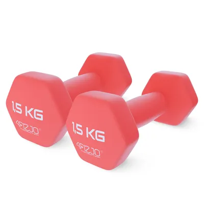 Produktbild von 4FIZJO Vinyl Kurzhanteln Paar, Gusseisen, Hexagon, rutschfest, 2 x 1,5 kg