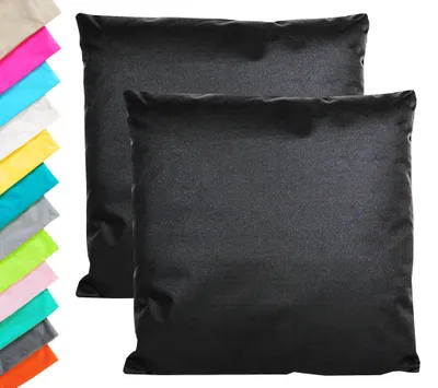 Produktbild von JACK 2er Set Outdoor Kissenhülle Kissenbezug 45x45cm Wasserfest Sitzkissen Lounge Kissen Garten Stuhl Lotus Effekt, Farbe:Schwarz