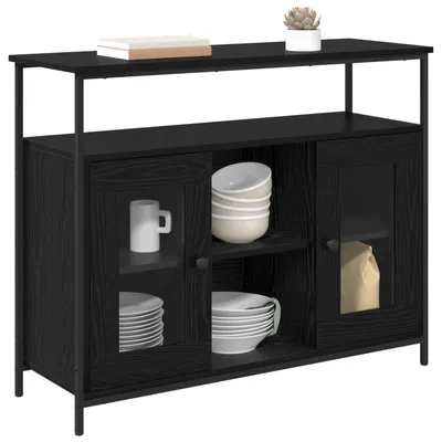 Zdjęcie produktu dla vidaXL Kredens o wyglądzie czarnego dębu 100 x 35 x 80 cm materiał drewnopochodny