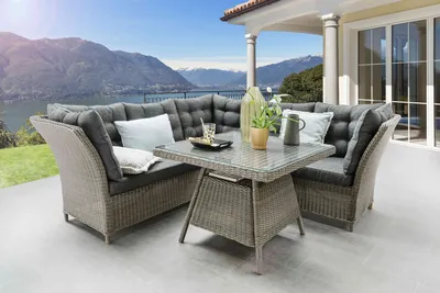 Produktbild von Destiny Loungegruppe PALMA, Tisch 90x90x67cm, vintage grau