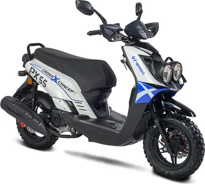 Produktbild von Motorroller PX55 Cross 50ccm 25 km/h, blau-weiß GT Union