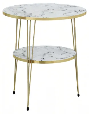 Immagine prodotto di Tavolino in metallo bianco in stile moderno ed elegante