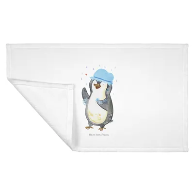 Produktbild von Mr. & Mrs. Panda Handtuch Pinguin Duschen - Weiß - Geschenk, Frotteehandtuch, baumwolle, Dusche, kleines, 100x50, Duschkonzert, Baden, Singen, Flauschtuch