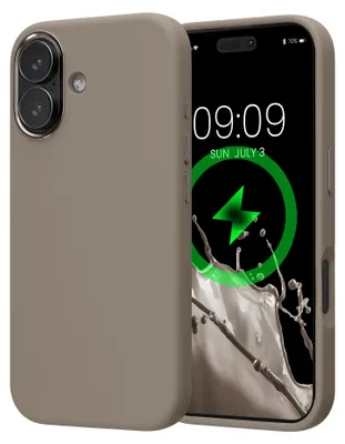 Produktbild von kwmobile Silikon Case für Apple iPhone 17 Hülle - kompatibel mit MagSafe, Handyhülle mit Magnetring, Mikrofaserfutter und Metall-Kamerarahmen in