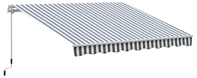 Immagine prodotto di Outsunny tenda da sole a bracci pieghevoli a manovella balcone 2,95x2,45m alluminio grigio bianco