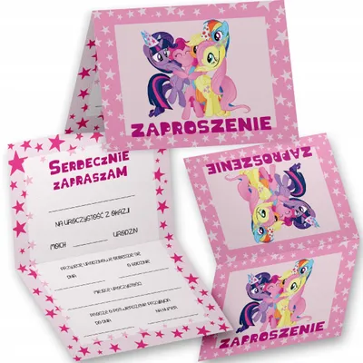 Obrázek produktu pro Narozeninova pozvanka - KUCYKI PONY NA PRZYJĘCIE WIELE WZORÓW