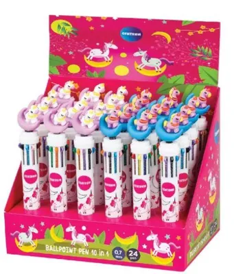 Image de Center 24 Stylo à bille 10 couleurs Licorne 80260