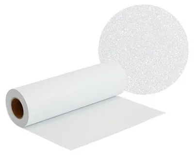 Produktbild von Plottermarie Plotterfolie Mega Glitter für kreative Veredelungen – Plotterfolie für Textildruck, T-Shirts, Baumwolle, Polyester, DIY & Spezialeffekte 100 x 50 cm - 955 Holo White