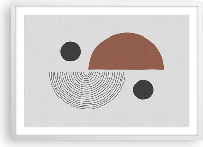 Produktbild von Gerahmtes Poster - Weißer Rahmen - Abstraktion Figuren Geometrisch - 70x50 cm - Wand Bild - Wanddeko - Wandbilder - Wandposter - Bilderrahmen - Bilder - Kunstdruck - Wandbild - P2WAA70x50-4153