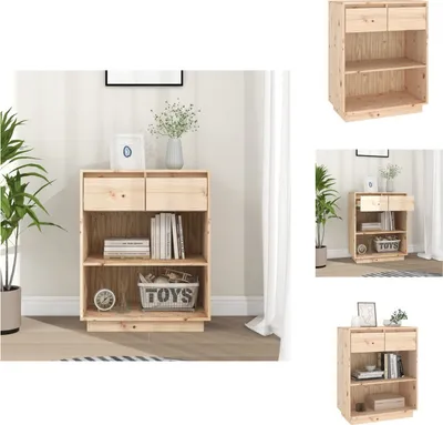 Produktbild von vidaXL Beistellschrank 60x34x75 cm Massivholz Kiefer -  Sideboards