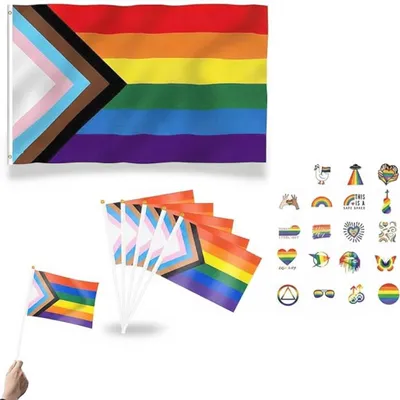 Produktbild von InAndOutdoorMatch - Regenbogenfahne Set - 150x90 cm - Wasserbeständig, KI-generiertes Bild